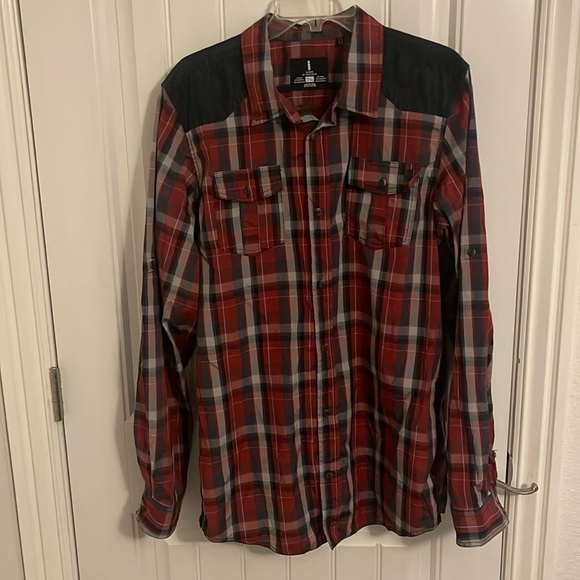 I Jeans by Buffalo. men’s XL LONG & short sleeve western button up shirt Shacket - Picture 1 of 12